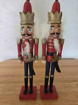 Nutcracker Wooden Set Of 2 VTG Christmas Handpainted • $12.99