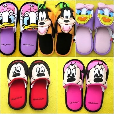 Cute Plush Slippers Shoes Disney Adult Women Men-Minnie Mouse Daisy Duck Goofy • $20.99