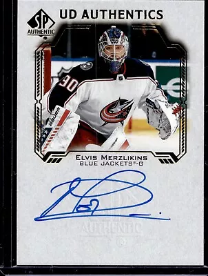 2022-23 SP Authentic Hockey Elvis Merzlikins BLUEJACKETS #UDA-EM Authentics Auto • $5.99