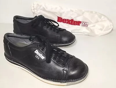 Dexter USA Made Mens 11M RH Black Leather Bowling Shoes SST Dura-Tip Vintage  • $49.99