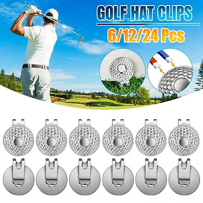 6/24x Magnetic Golf Ball Hat Clip For Golf-Bit Standard Marker W/Rhinestone Hole • $13.98