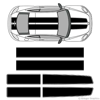 $69.99 • Buy EZ Rally Racing Stripes 3M Vinyl Stripe Graphic Decals For Volkswagen Beetle