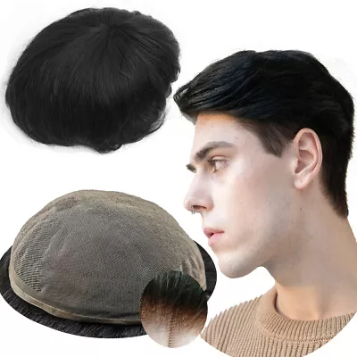 YANAHAIR Toupee For Men Hair Pieces Mens Human Hair System Swiss Lace • $139