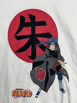 Naruto Shirt Mens 2XL XXL Itachi Uchiha White Short Sleeve Anime Shonen Jump • $9.74