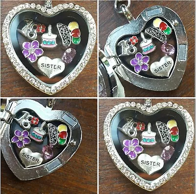 Personalised BIRTHDAY Gift Floating Heart Memory Locket Keyring - 16th 18th 21st • £4.99