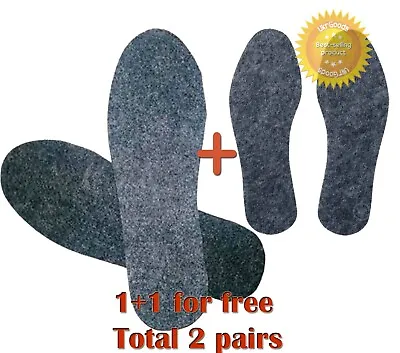 2 Pairs FELT INSOLES Inserts FOR SHOES WOMEN & MEN Spring-Autumn Thickness 5 Mm • $7.90