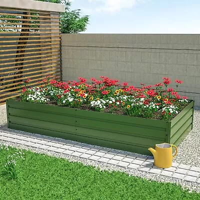 Outdoor Metal Raised Garden Bed 6*3*1 Ft Large Deep Root Planter Raised Beds • $99.99