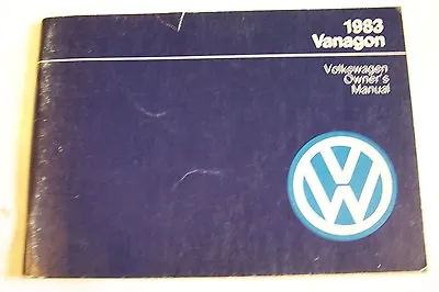 1983 Vw Vanagon Owners Manual Parts Service Original New • $99.99