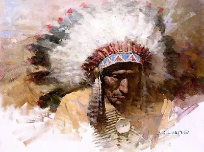  Old Chief's Story  - Z. S. Liang - Native American Art • $325