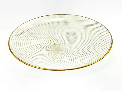 Vintage Chance MCM Mid Century Modern Dinner Plate Gold Swirl Glass 9.5  • $22.74