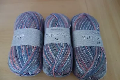 James C Brett Stonewash DK Yarn. 3 X 100 G. Shade SW4. Bargain. • £7