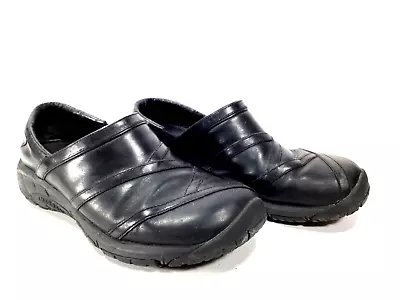 Merrell Women's Encore Eclipse Smooth Black Leather Shoes Clogs Mocs Size 9.5 • $29.79
