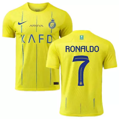 New AlNassr Ronaldo #7 Home Youth Kids Soccer Uniform Mbappe Messi CR7 Saka • $35