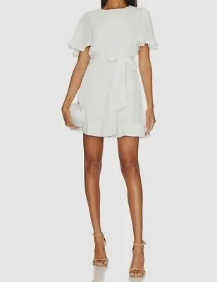 $396 Milly Women White Lumi Pleated Mini Dress Size 6 • $126.78