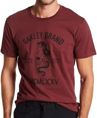 Oakley Mens Numb Skull Tee Short Sleeve T-Shirt Red Mahagony Large NEW • $16