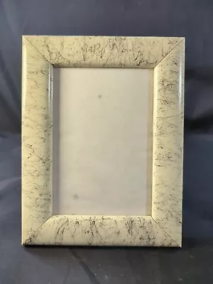 Marble White Beige Picture Photo Frame W Black Scribbles 3.5  X 5  Unique Rare * • $15