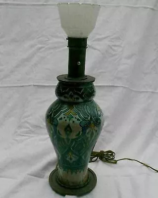 Noteworthy Safi Hand Painted Moroccan Pottery Lamp Bradley & Hubbard Mounted • $249