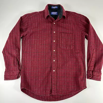 Pendleton 100% Virgin Wool Flannel Shirt Size Small Maroon Machine Washable • $22.50