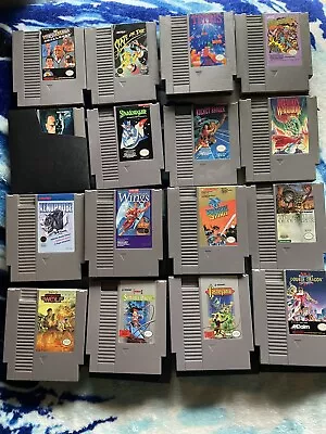 Nintendo NES Game Lot Of 32 Both Castlevanias Double Dragon Zapper • $43