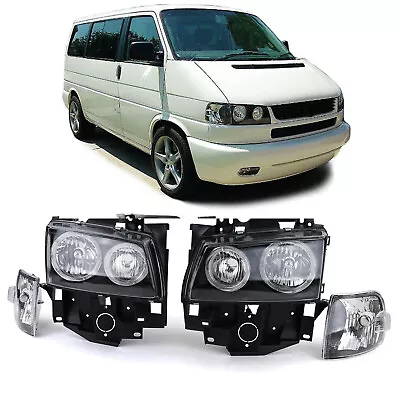 Black Angel Eye Headlights For Vw T4 8/1996 - 8/2003 Long Nose Model Headlamps • $359.50