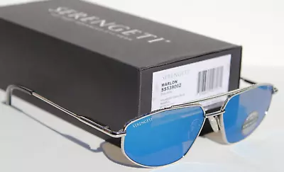 SERENGETI Marlon POLARIZED Sunglasses Shiny Silver/555nm Blue NEW SS539002 Italy • $159.95