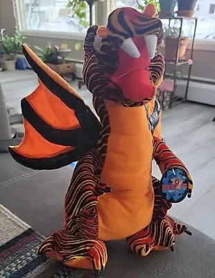 Toy Factory Large Plush Velveteen Dinosaur Red Orange Black Stuffed Animal 19  • $9.50