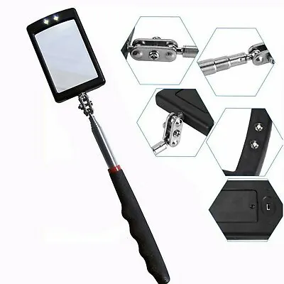 Inspection Mirror LED Lighted Mechanic Telescoping Illuminate Swivel Extendable • $7.89