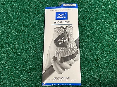 MIZUNO BIOFLEX ALL WEATHER GOLF GLOVE - Men's Medium Large White Left Hand NEW • $10.95