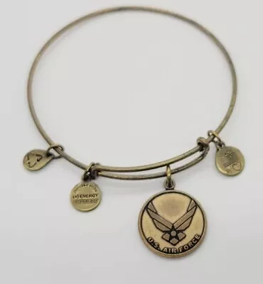 ALEX AND ANI Air Force Women's Charm Bangle Bracelet 2012 Gold Tone • $5.39