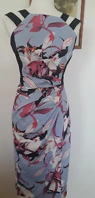 Karen Millen Signature Stretch Floral Strappy Dress Size 10 • £50