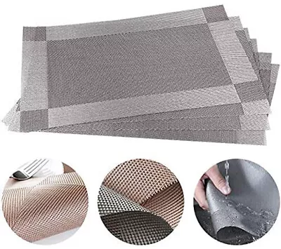  Set Of 4 Placemats Non-Slip Heat Insulation Dining Table Place Mats Portable US • $5.25