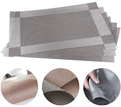 $7 • Buy  Set Of 4 Placemats Non-Slip Heat Insulation Dining Table Place Mats Portable