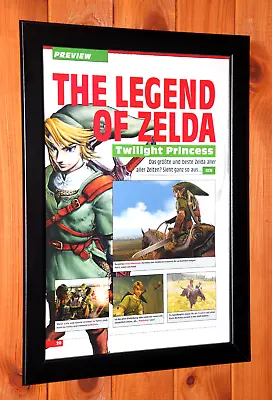 The Legend Of Zelda Twilight Princess GameCube Promo Small Poster Ad Page Framed • $62.99