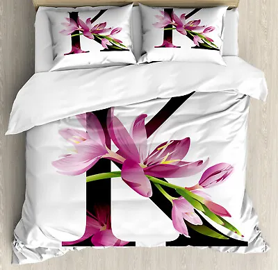 Letter K Duvet Cover Set Blooming Kaffir Lily K • £32.99