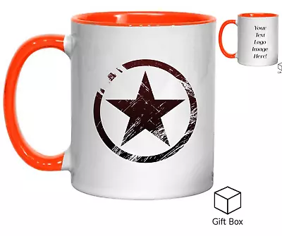 Personalised Mug 11oz Orange Inner & Handle Perfect Customised GiI Birthday Gift • £9.99