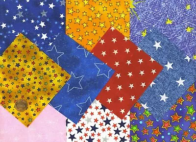 I SPY NOVELTY Star Stars Novelty 100% Cotton Fabric Squares Zk1 Set 4 • $4.97