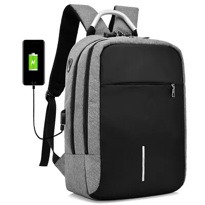 Anti-theft Bag Backpack USB Charging Waterproof Laptop Travel Shoulder School AU • $23.99