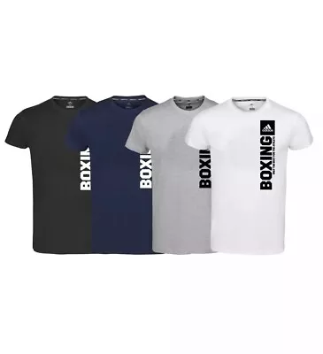 £22.99 • Buy Adidas Boxing T-Shirt Black White Grey Blue Gym Casual Tee 100% Cotton Mens