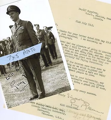 GUY GIBSON VC-  Signed LETTER & PHOTO TO USA UNIVERSITY  (COPIES OF ORIG)1943 • £4.50