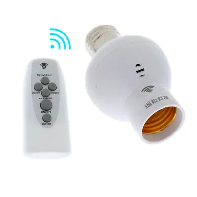 Wireless Remote Control E27 Lamp Holder Light Bulb Cap Socket Switch Screw Kit • $5.59