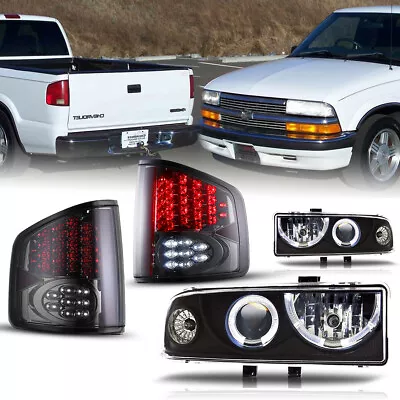 1 Pair Halo Projector Headlights+1 Pair LED Tail Lights For 1998-2004 Chevy S10 • $199.98