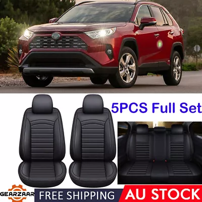 For Toyota RAV4 5 Front & Rear Car Seat Covers Set Cushion Luxury PU Leather AUS • $104.99