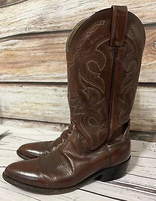 Dan Post Mignon Milwaukee Western Boot Brown Tan Mens Size 9.5 D Leather • $30