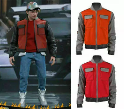 Back To The Future Marty Mcfly Jacket Cosplay Adults Red Coat Casual Outwear • $37.04