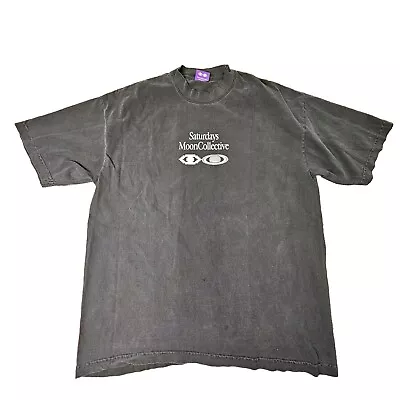 Stains* Saturdays X Moon Collective Adult T-Shirt Large Black Graphic AAPI N7a • $44.99