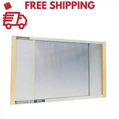 Wood Frame Adjustable Window Screen Clear Insect Mosquito Cat Window Net Mesh • $10.99