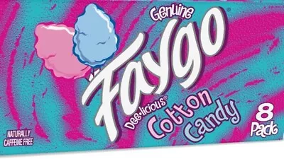 Faygo Cotton Candy Soda 8 Pack Michigan Brand Beverage Drinks Delicious • $18.95