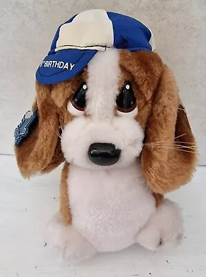 RARE Vintage 1987 APPLAUSE Sad Sam 7” Soft Plush Toy 18th Birthday BNWT Cap Dog • £29.99