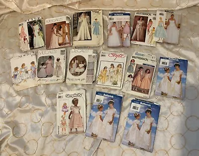 LOT OF 15 Wedding & Formal Vintage SEWING PATTERNS Kids & Ladies • $12