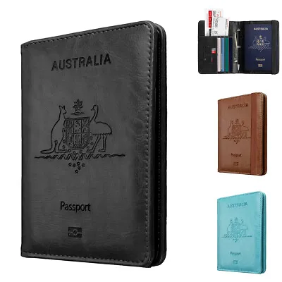 $11.89 • Buy Travel Passport Case Leather ID Card Wallet Holder RFID Blocking Anti Scan Cover